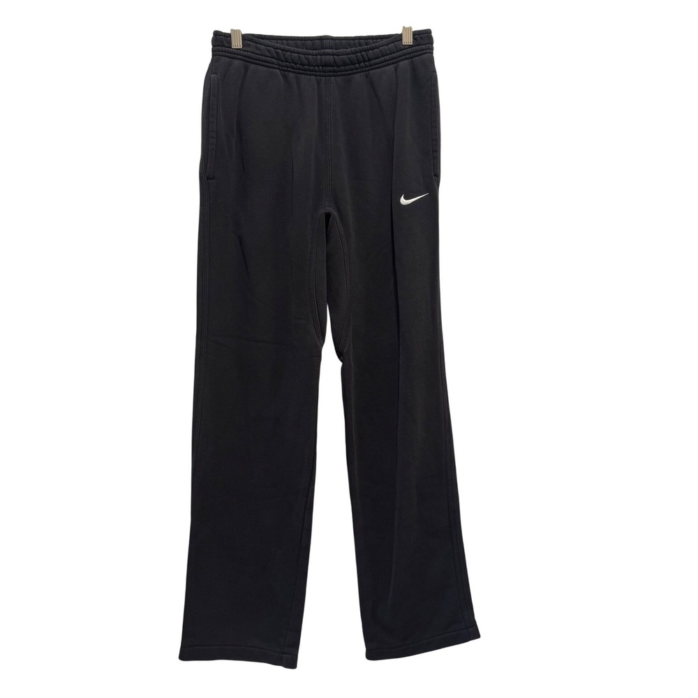 Nike Sweatpants Unisex Small Black Fleece Straight Leg Loungewear Travel Swoosh‎